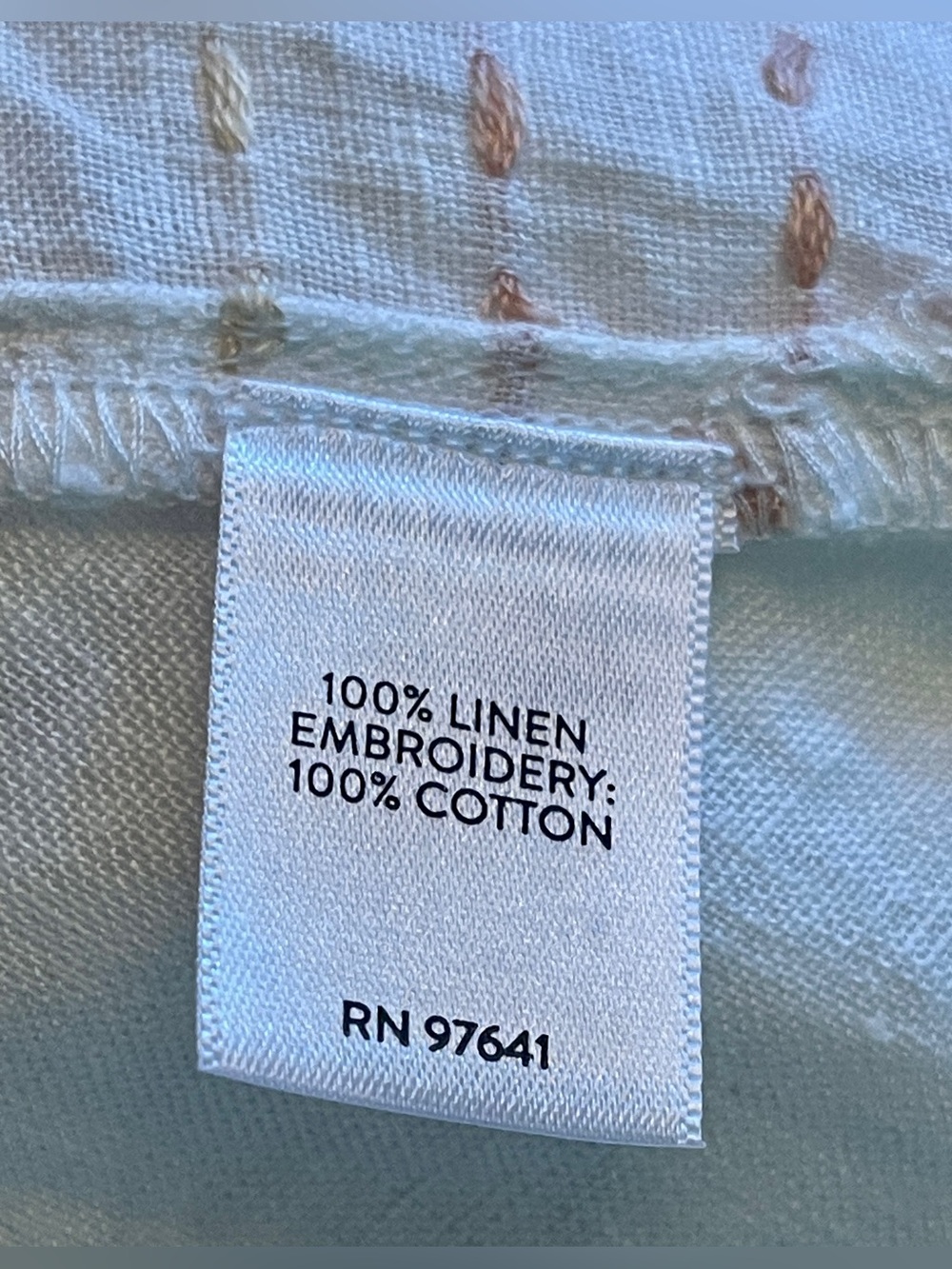 Pure Jill Elements Linen White Ombre Stitched Semi Sheer Tunic Top Sz L NWT - Picture 10 of 11